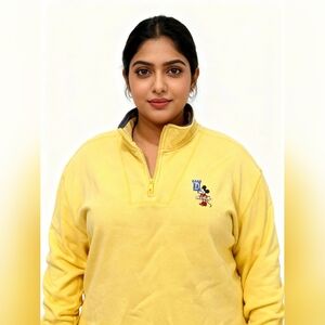 Disney Yellow Women's Sweatshirt with Mickey Design